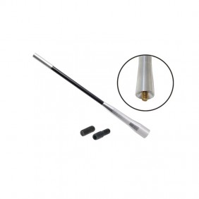 Maszt antenowy aluminiowy 20cm + adaptery 5 i 6 mm, srebrny