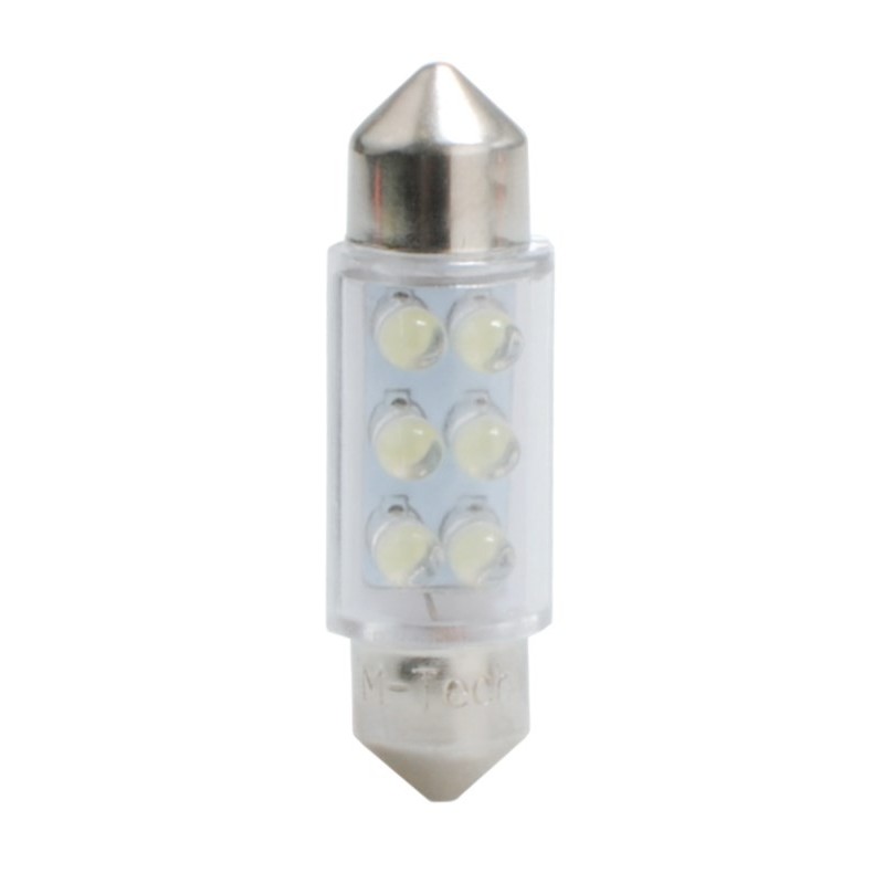 2xDioda LED C5W 36 mm 6LED, 3 mm, biała (LB023W)