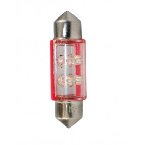 2xDioda LED L043 - C5W 36 mm 4 LED 3 mm czerwona